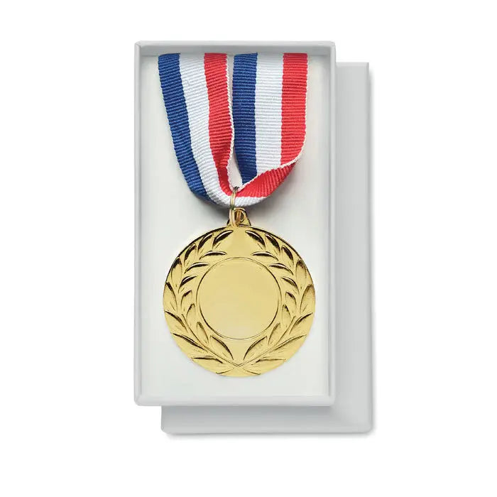 Medalie aurie metalică 5 cm cu panglică tricoloră inclusă Andortipo