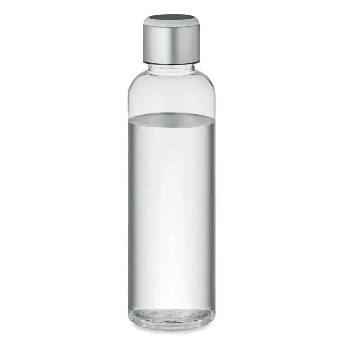 Sticlă transparentă pentru apă cu capac argintiu metalic, memento pentru senzorul sticlei Tritan™