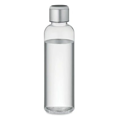 Sticlă transparentă pentru apă cu capac argintiu metalic, memento pentru senzorul sticlei Tritan™