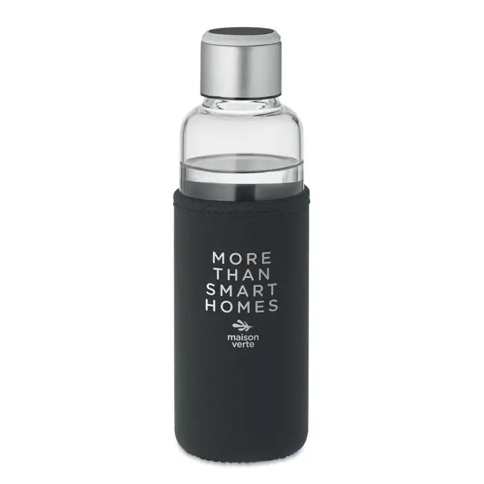 Sticla memento senzor cu înveliș negru din silicon și capac metalic argintiu marca maison verte smart homes