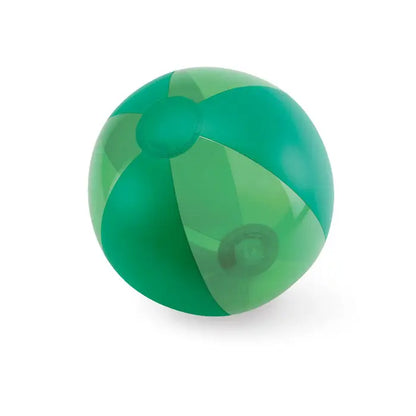 Minge de plaja gonflabila verde translucida cu panouri lucioase si design clasic segmentat