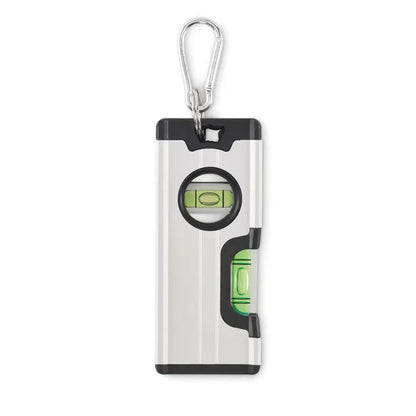 Mini nivel magnetic din aluminiu compact argintiu si negru cu doua vialuri verzi pentru nivelare precisa