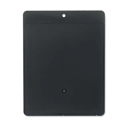 Husa neagra dreptunghiulara pentru tableta cu finisaj mat si colturi rotunjite pentru miscarea cu lumina solara led