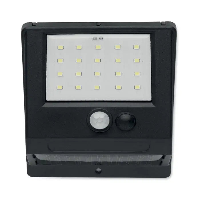 Miscare cu lumina solara led neagra dreptunghiulara cu 24 leduri si doi senzori circulare pentru exterior