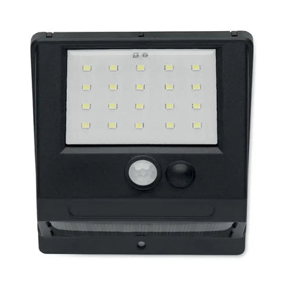 Miscare cu lumina solara led neagra dreptunghiulara cu 24 leduri si doi senzori circulare pentru exterior