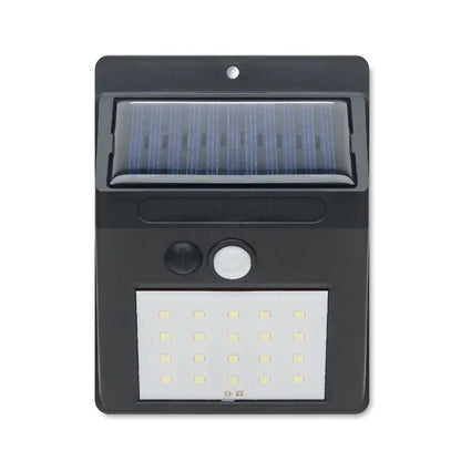 Miscare cu lumina solara led negru cu panou dreptunghiular si 24 leduri albe pentru iluminat exterior