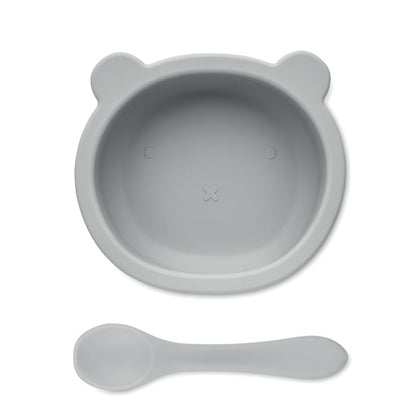 Set lingura din silicon, bol pentru bebelusi