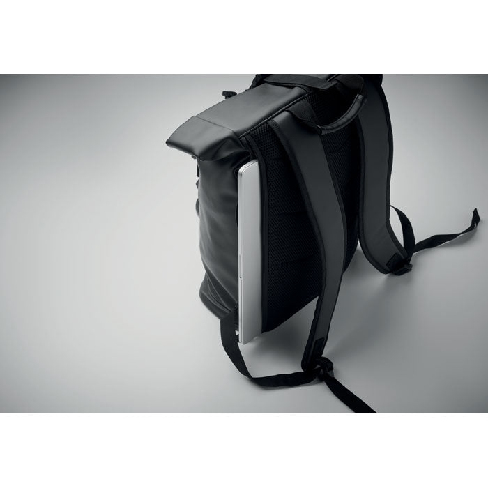 Rucsac rolltop din PU pentru laptop