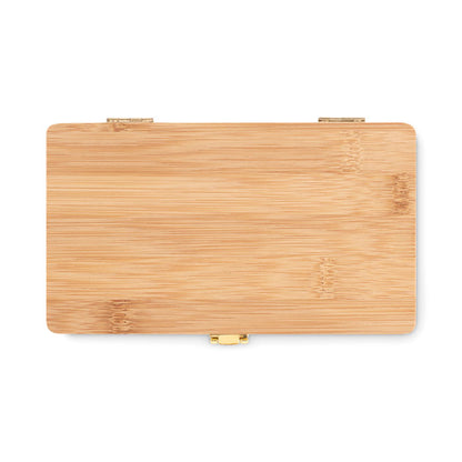 Set de scule de 21 buc in cutie de bambus
