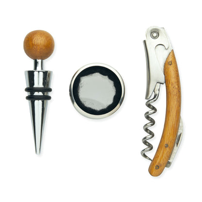 Set de vin in cutie de bambus