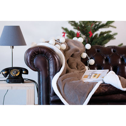 Patura din lana coral/ sherpa