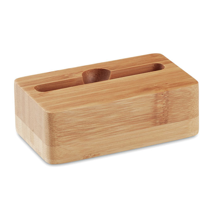 Suport-amplificator pentru telefon din bambus