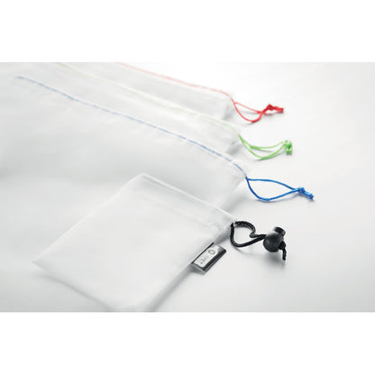 Set de 3 pungi din plasa RPET pentru alimente