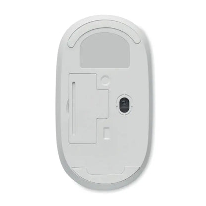 Mouse fara fir din bambus alb cu design ergonomic si finisaj plastic neted