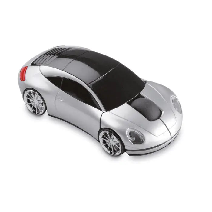 Mouse fara fir in forma de masina sport silver si negru cu finisaj lucios pentru utilizare la birou sau gaming