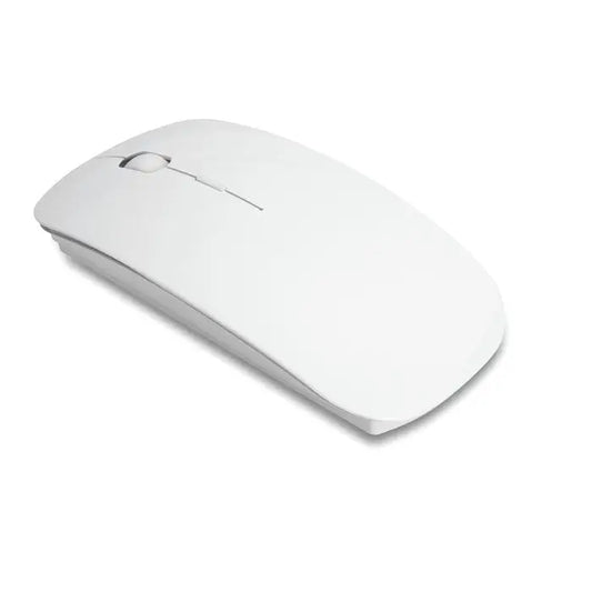 Mouse fara fir alb cu design minimalist si finisaj neted din plastic pentru utilizare wireless