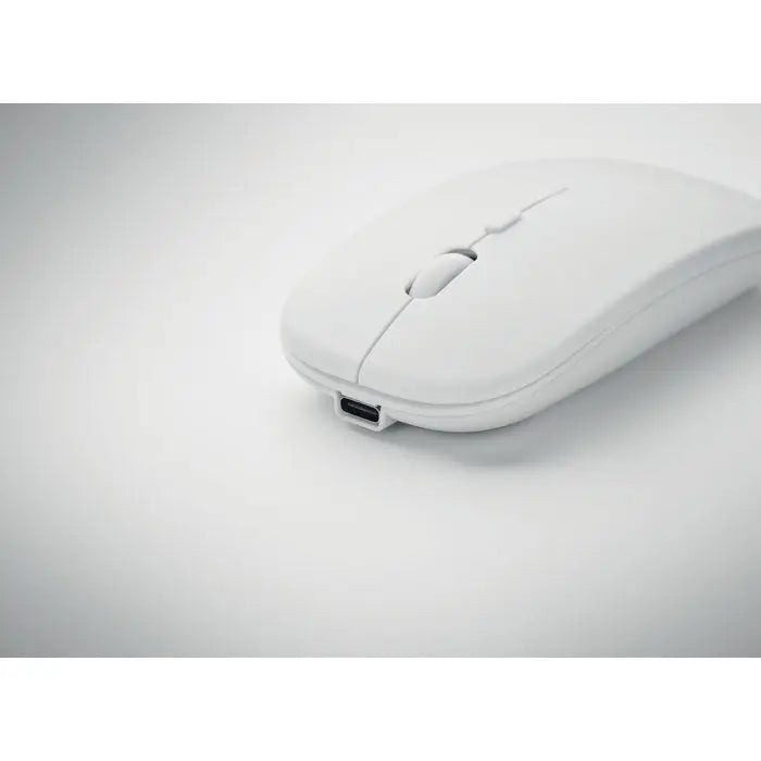 Mouse fara fir reincarcabil alb cu design minimalist si port de incarcare usb-c