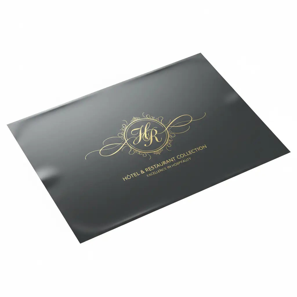 Suporturi de farfurii premium plastifiate pentru terase și restaurante elegante.