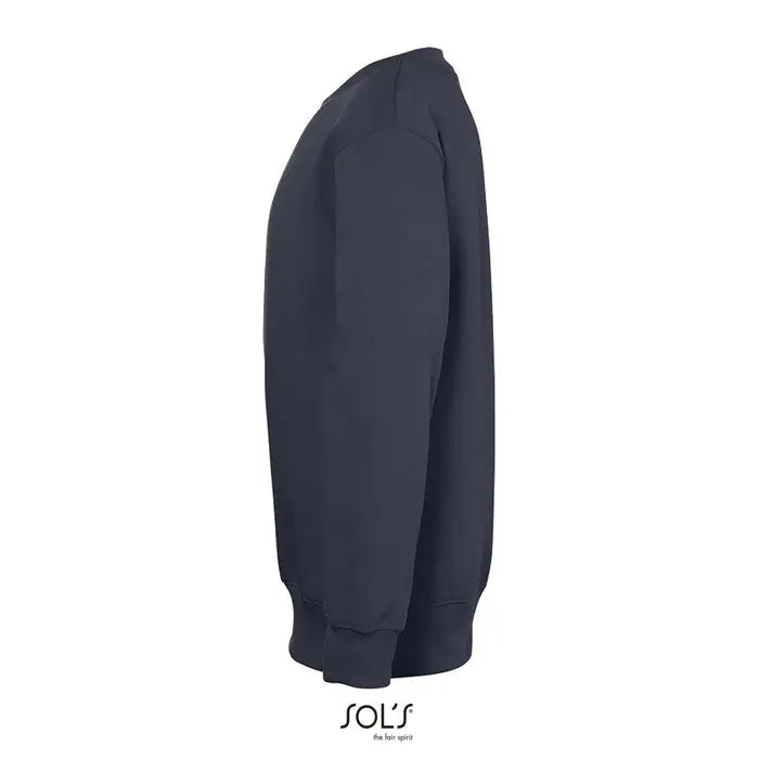 Sweatshirt cu decolteu rotund new supreme kids 280g albastru bleumarin închis cu manșete și tiv drepte