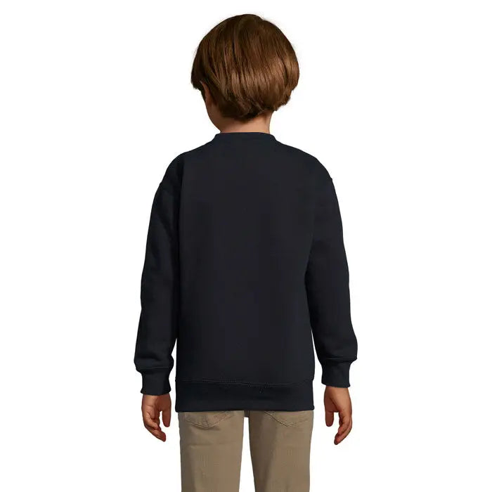 Hanorac negru supreme kids cu mâneci lungi și gât rotund, 280g, ideal pentru copii