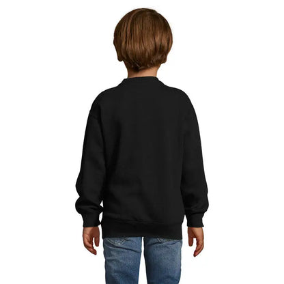 Pulover negru supreme kids 280g cu mâneci lungi și manșete rib pentru copii