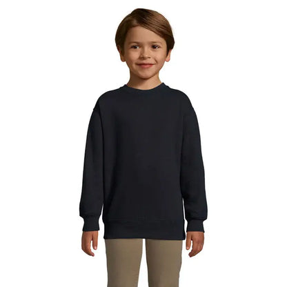 Hanorac new supreme kids 280g bleumarin închis cu guler rotund și manșete și tiv côtelés