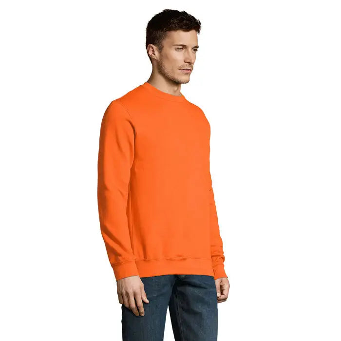 Bluza NOUa Supreme Sweat unisex portocalie aprins cu mâneci lungi și manșete rib pentru confort și stil casual