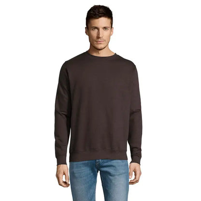 Sweatshirt unisex noua supreme maro închis cu mâneci lungi și guler rotund din material confortabil