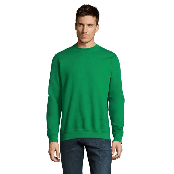 Hanorac unisex noua supreme sweat verde vibrant cu mâneci lungi și manșete rib pentru confort sporit