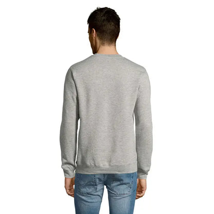 Unisex suprema sweatshirt heather gray din bumbac cu maneci lungi si decolteu rotund ideal pentru uz casual