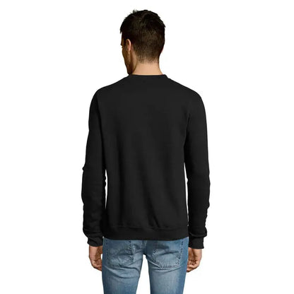Hanorac unisex negru cu mâneci lungi și gât rotund noua supreme sweat din bumbac moale