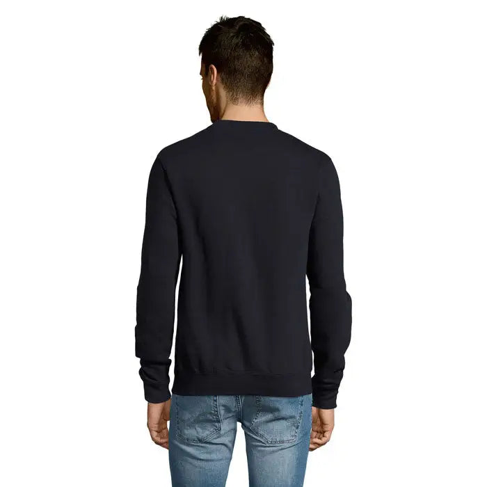 Hanorac negru cu mâneci lungi și guler rotund Noua Supreme Sweat unisex din material moale