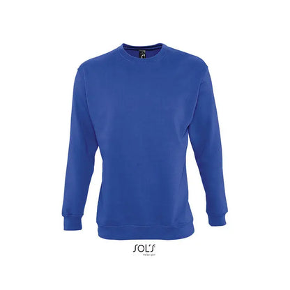 Bluză unisex sols noua supreme sweat albastru regal cu mâneci lungi și tivuri refiletate din material minimalist