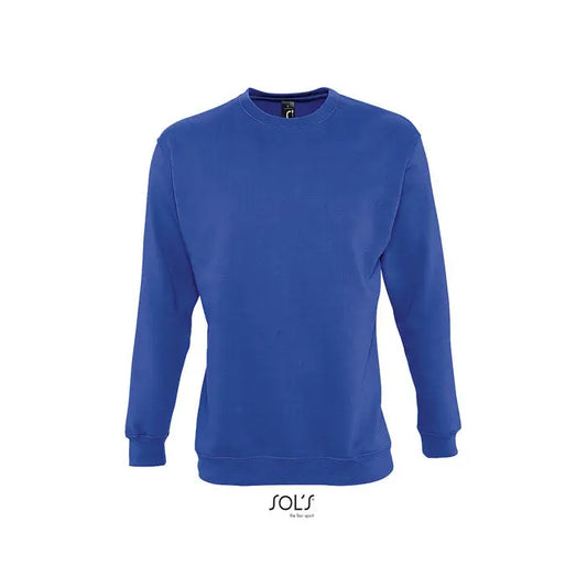 Bluză unisex sols noua supreme sweat albastru regal cu mâneci lungi și tivuri refiletate din material minimalist