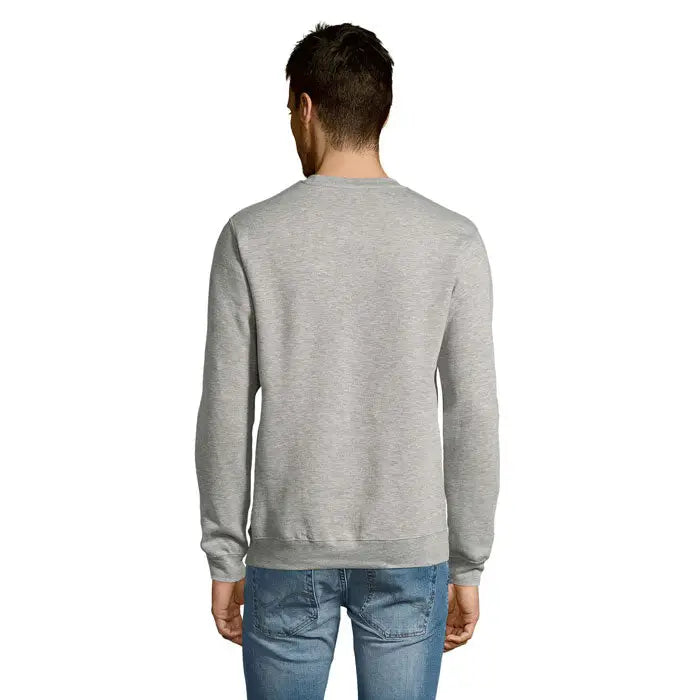 Hanorac unisex noua supreme sweat heather gri cu mânecă lungă și guler rotund din material moale