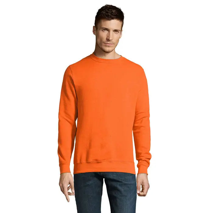 Hanorac unisex noua supreme sweat portocaliu aprins cu gât rotund din material moale pentru uz cotidian