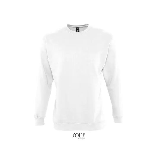 Bluză albă unisex noua supreme sweat cu mâneci lungi, material moale și finisaje fine reiate la mâneci și tiv