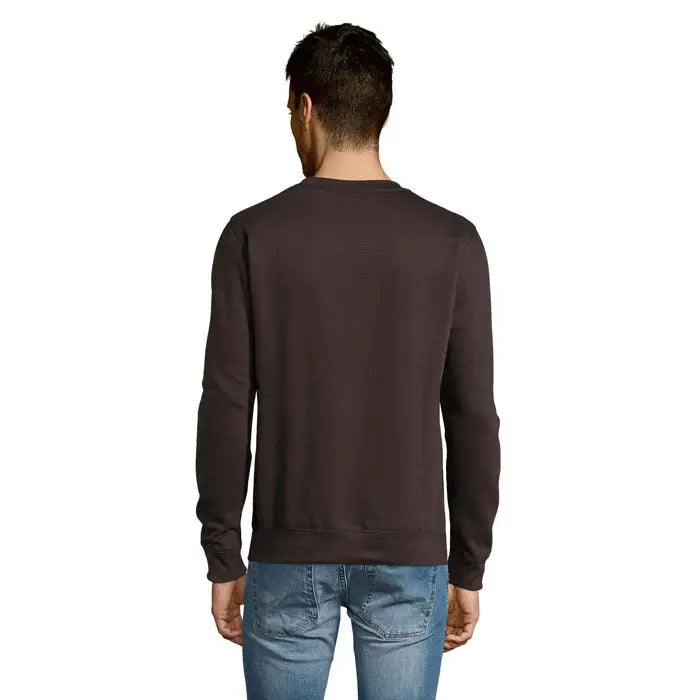 Pulover unisex noua supreme sweat maro închis cu mâneci lungi și guler rotund din material moale