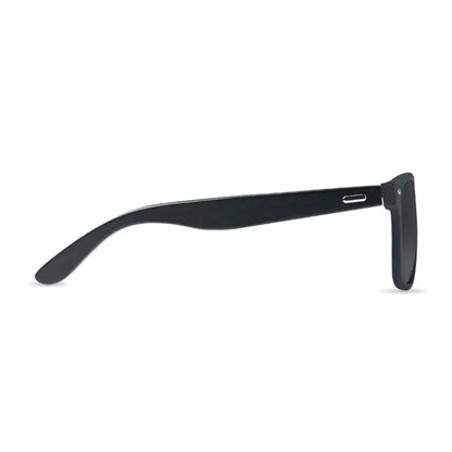 Ochelari de soare negri cu ramă din acetat si brate din bambus cu lentile întunecate și design modern