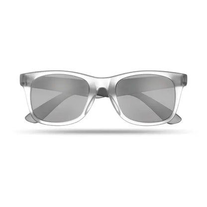 Ochelari de soare cu rama transparenta si lentila oglinda gri reflectorizanta pentru protectie UV