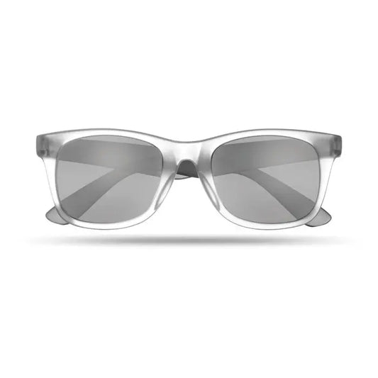 Ochelari de soare cu rama transparenta si lentila oglinda gri reflectorizanta pentru protectie UV