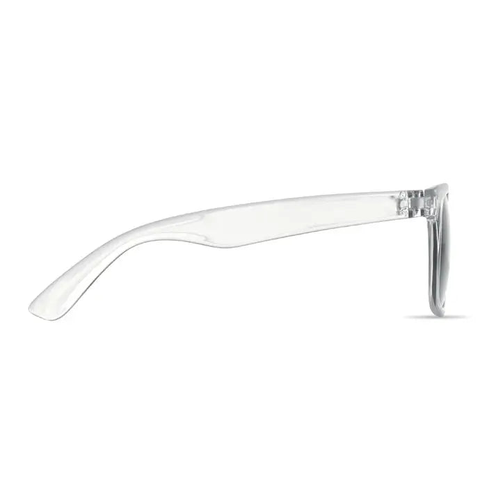 Ochelari de soare cu lentila oglinda cadru transparent din plastic design minimalist si elegant