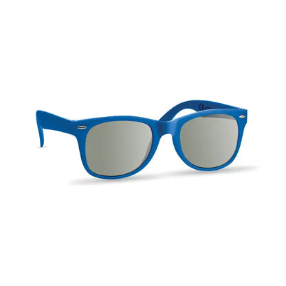 Ochelari de soare cu protectie UV cu rama de plastic albastra si lentile gri reflectorizante