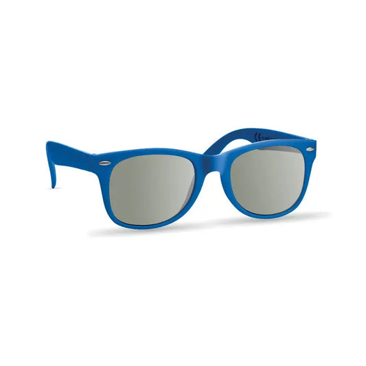 Ochelari de soare cu protectie UV cu rama de plastic albastra si lentile gri reflectorizante