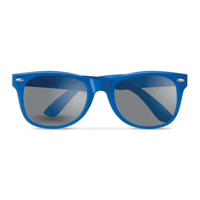 Ochelari de soare cu protectie uv cu rama albastru intens din plastic si lentile gri degrade