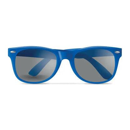 Ochelari de soare cu protectie uv cu rama albastru intens din plastic si lentile gri degrade