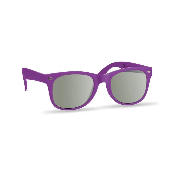 Ochelari de soare cu protectie uv cu rama mov din plastic si lentile gri inchis cu gradient