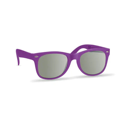 Ochelari de soare cu protectie uv cu rama mov din plastic si lentile gri inchis cu gradient
