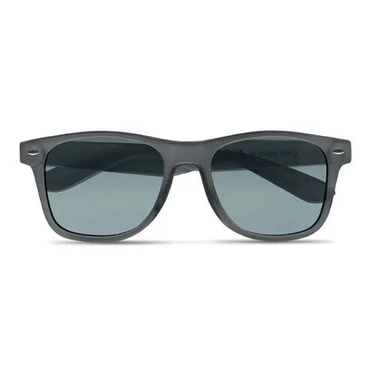 Ochelari de soare din rpet cu rame dreptunghiulare clasice din acetat gri si lentile degrade gri inchis