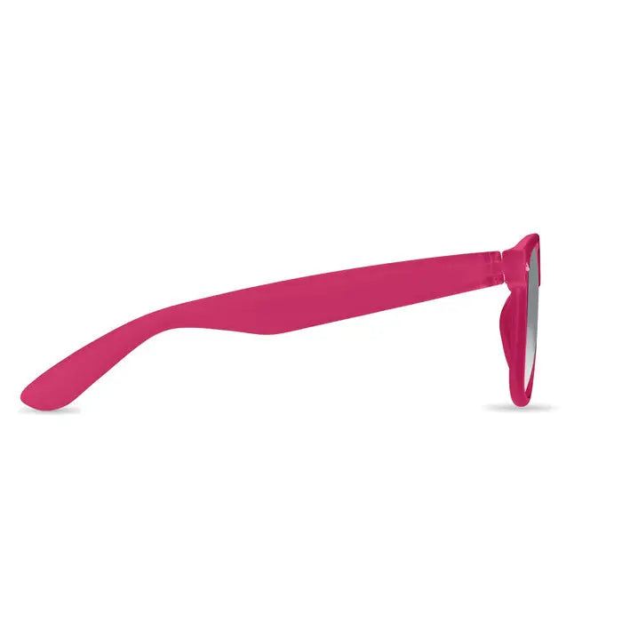 Ochelari de soare din rpet roz aprins cu design retro clasic si lentile oglinda pentru protectie UV